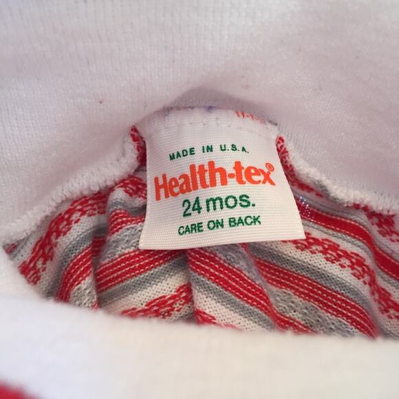 Vintage Healthtex Red and White Striped Turtleneck 24 Months USA - Picture 5 of 8